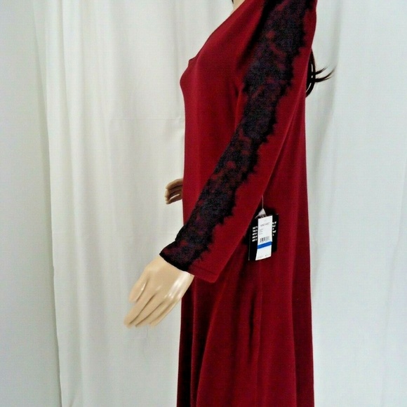 🐧Nine West Bordeaux Sweater Dress Size XL Lace - Picture 3 of 6